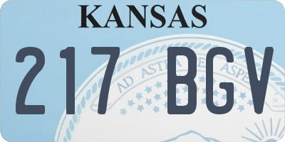 KS license plate 217BGV