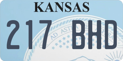 KS license plate 217BHD