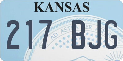 KS license plate 217BJG