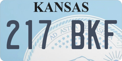 KS license plate 217BKF