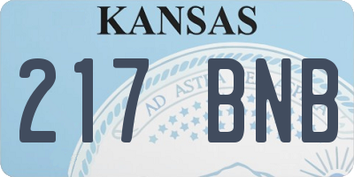 KS license plate 217BNB