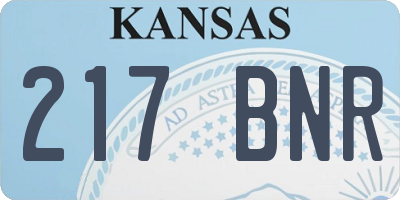 KS license plate 217BNR