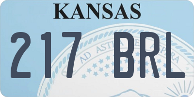 KS license plate 217BRL