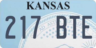 KS license plate 217BTE