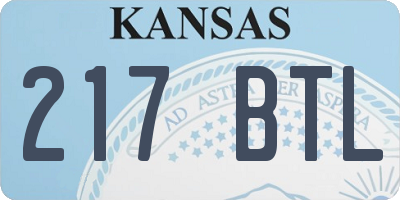 KS license plate 217BTL