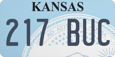KS license plate 217BUC