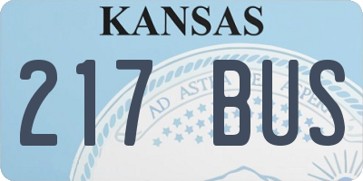 KS license plate 217BUS
