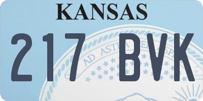 KS license plate 217BVK