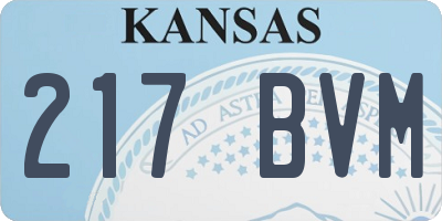 KS license plate 217BVM