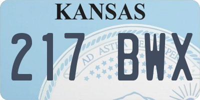 KS license plate 217BWX