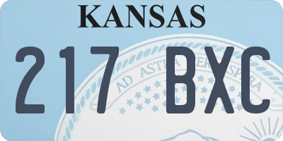 KS license plate 217BXC