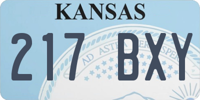 KS license plate 217BXY