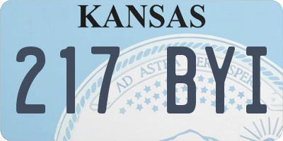 KS license plate 217BYI