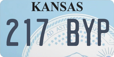 KS license plate 217BYP