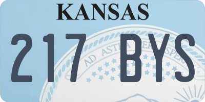 KS license plate 217BYS