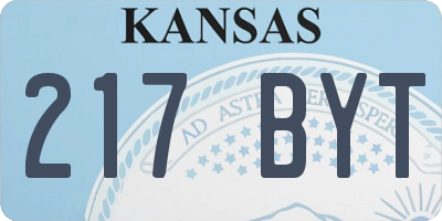KS license plate 217BYT