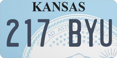 KS license plate 217BYU