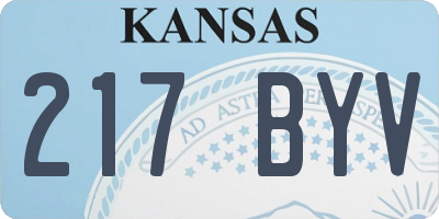 KS license plate 217BYV