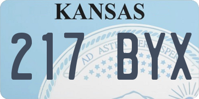 KS license plate 217BYX