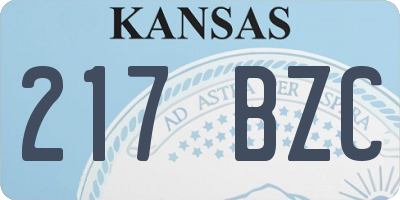 KS license plate 217BZC