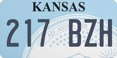 KS license plate 217BZH