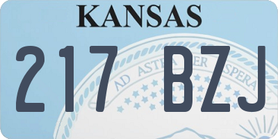 KS license plate 217BZJ
