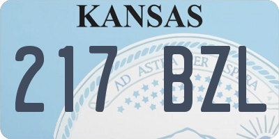 KS license plate 217BZL