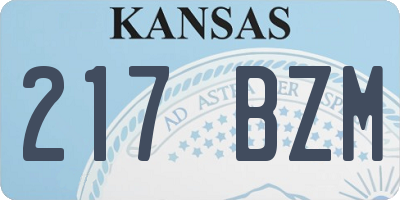 KS license plate 217BZM