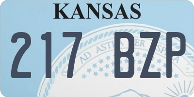 KS license plate 217BZP
