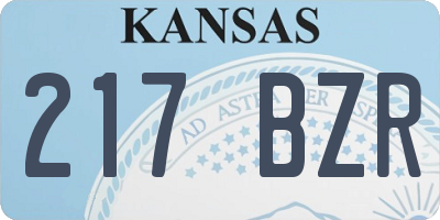 KS license plate 217BZR