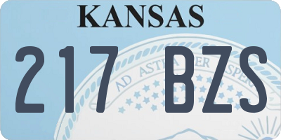 KS license plate 217BZS