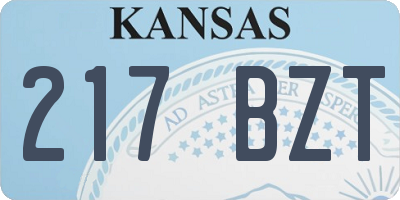 KS license plate 217BZT