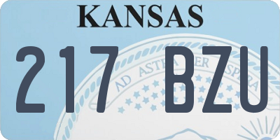 KS license plate 217BZU