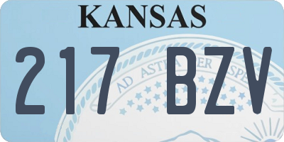KS license plate 217BZV