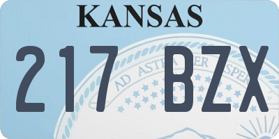 KS license plate 217BZX