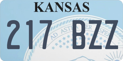 KS license plate 217BZZ