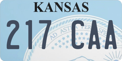 KS license plate 217CAA