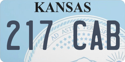 KS license plate 217CAB