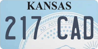 KS license plate 217CAD