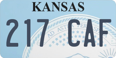 KS license plate 217CAF