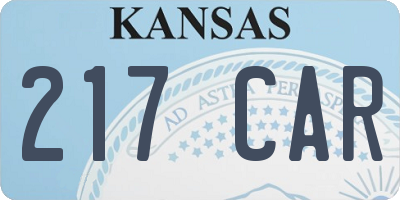 KS license plate 217CAR