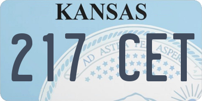 KS license plate 217CET