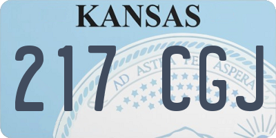 KS license plate 217CGJ