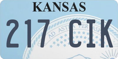 KS license plate 217CIK