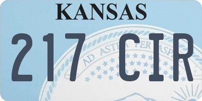 KS license plate 217CIR