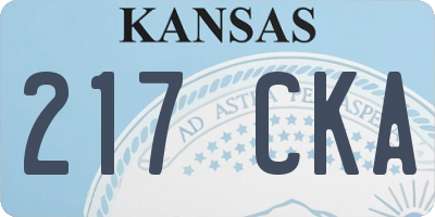 KS license plate 217CKA