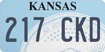 KS license plate 217CKD