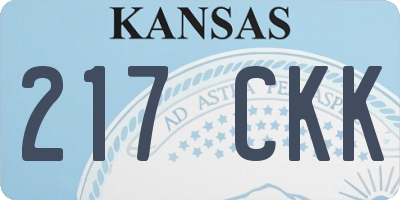 KS license plate 217CKK