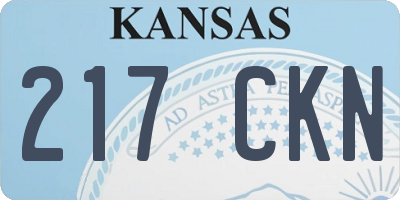 KS license plate 217CKN