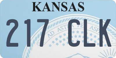 KS license plate 217CLK